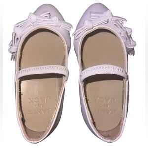 NWOT Janie & Jack Toddler White Mary Janes Dress Shoes Bow Detail Toddler Size 4